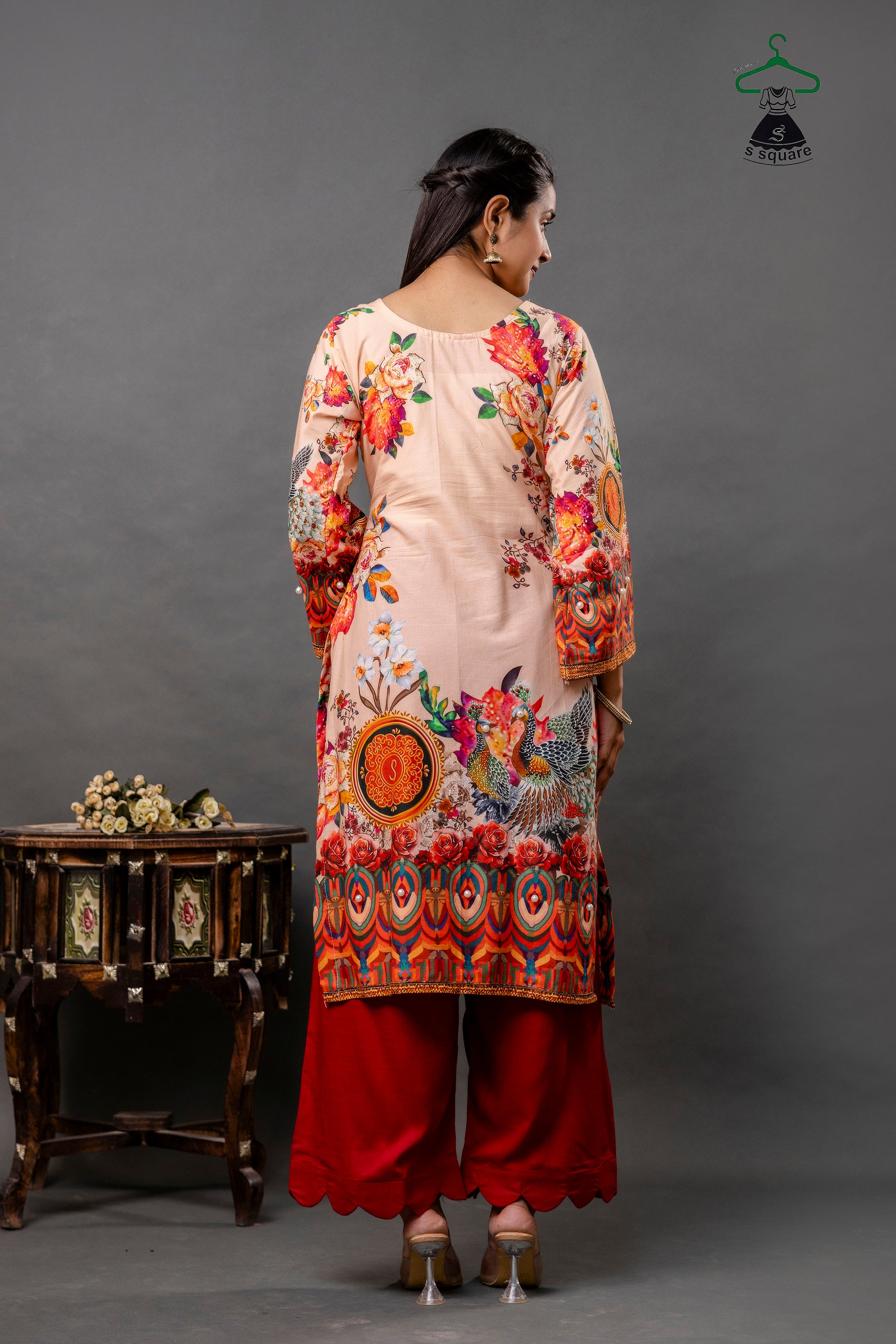 Pure Cotton Cambric 3piece Suit With Rayon Bottom