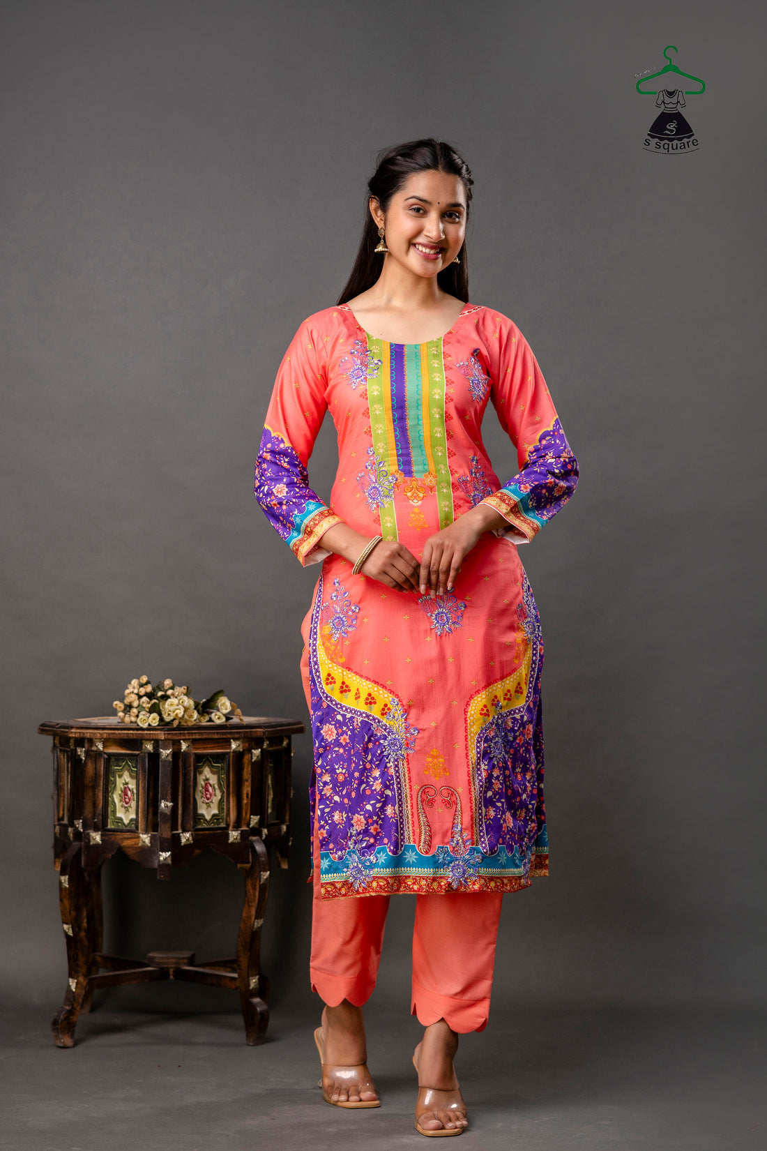 Pure Cotton Cambric & Cotton Slub 3 Piece Suit With Heavy Embroidered Butti Allover