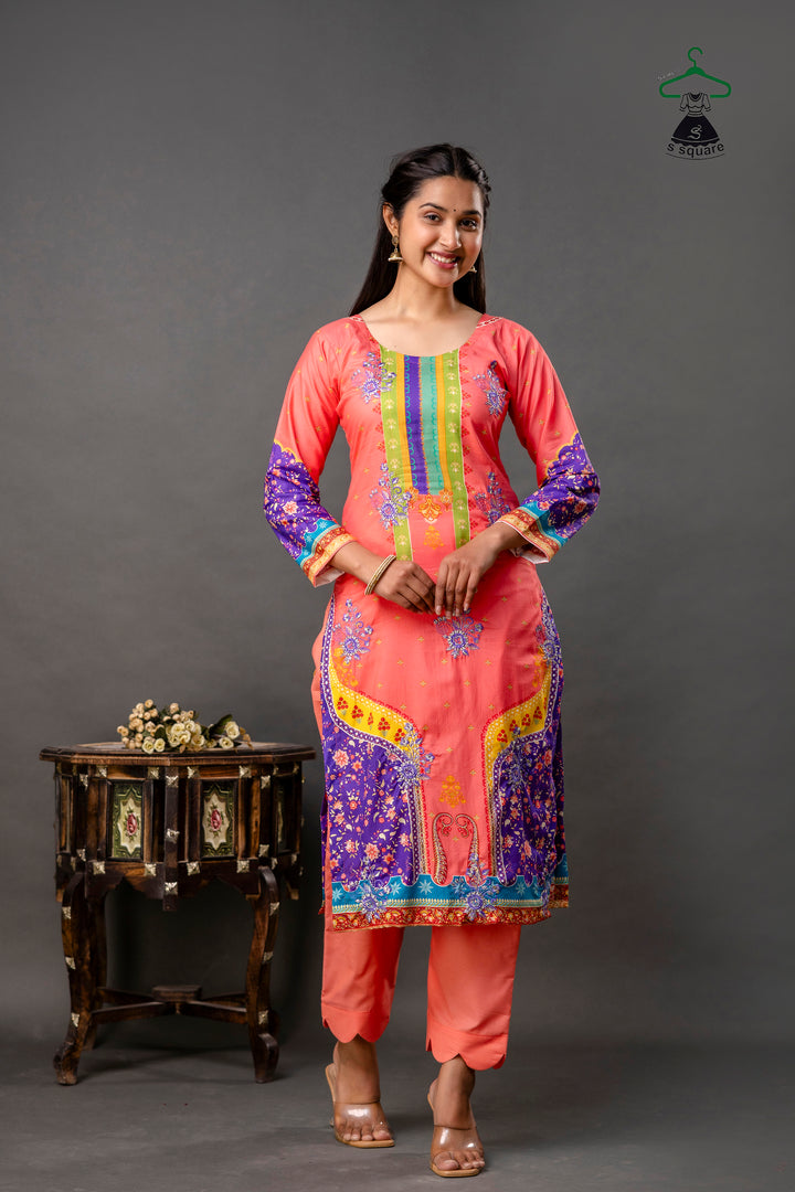 Pure Cotton Cambric & Cotton Slub 3 Piece Suit With Heavy Embroidered Butti Allover