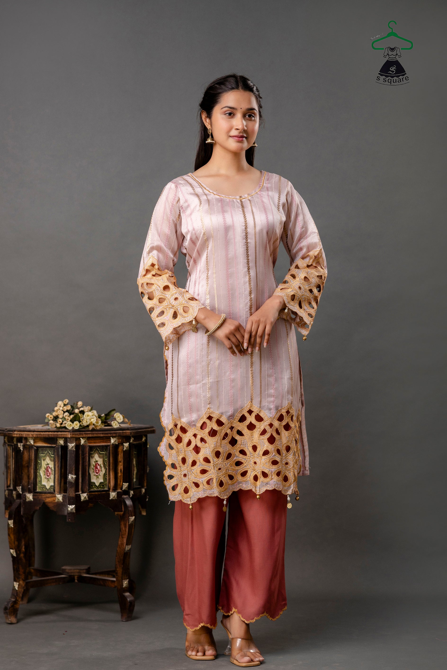 Cutwork 3 Piece Suit With Digital Print Dupatta