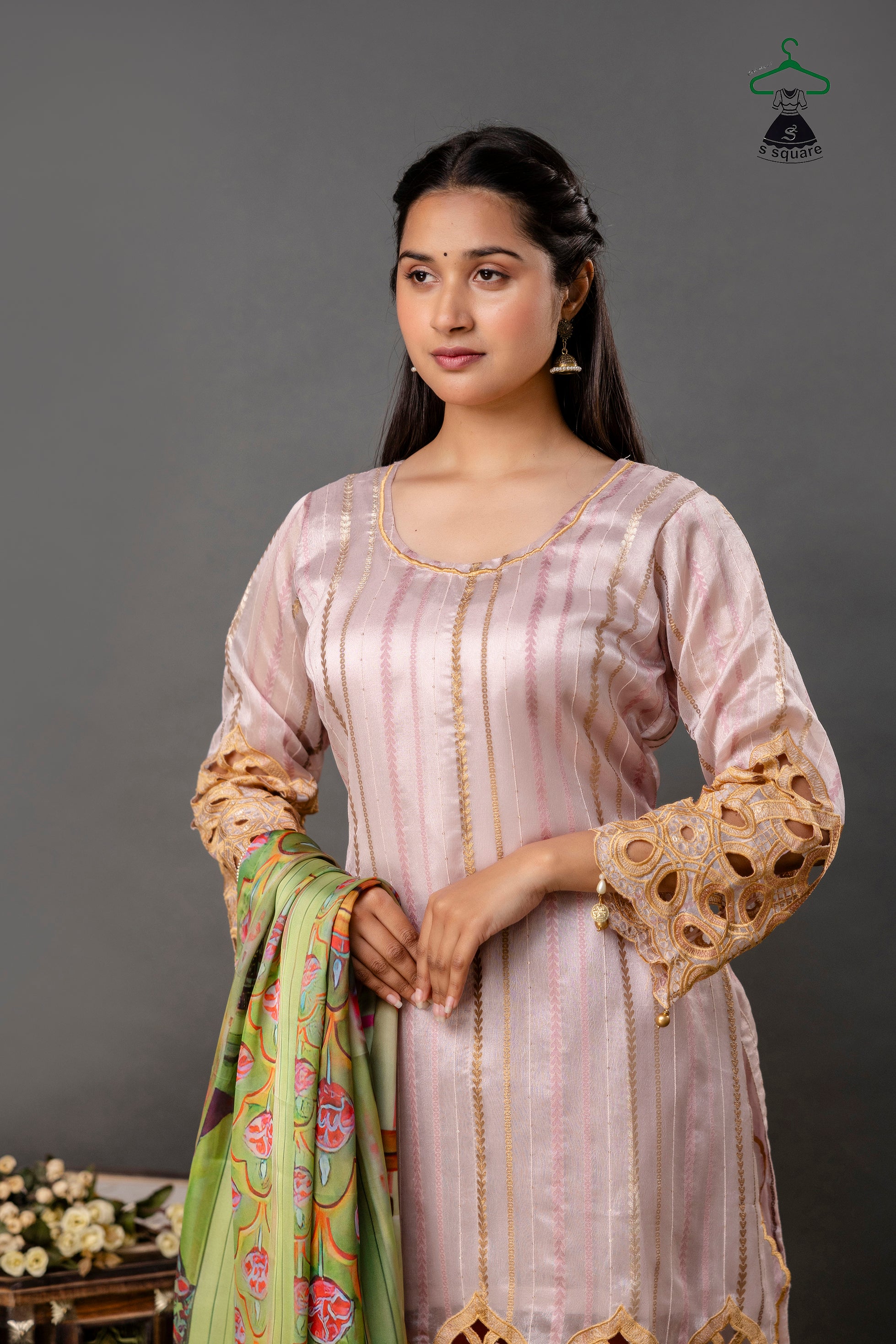 Cutwork 3 Piece Suit With Digital Print Dupatta